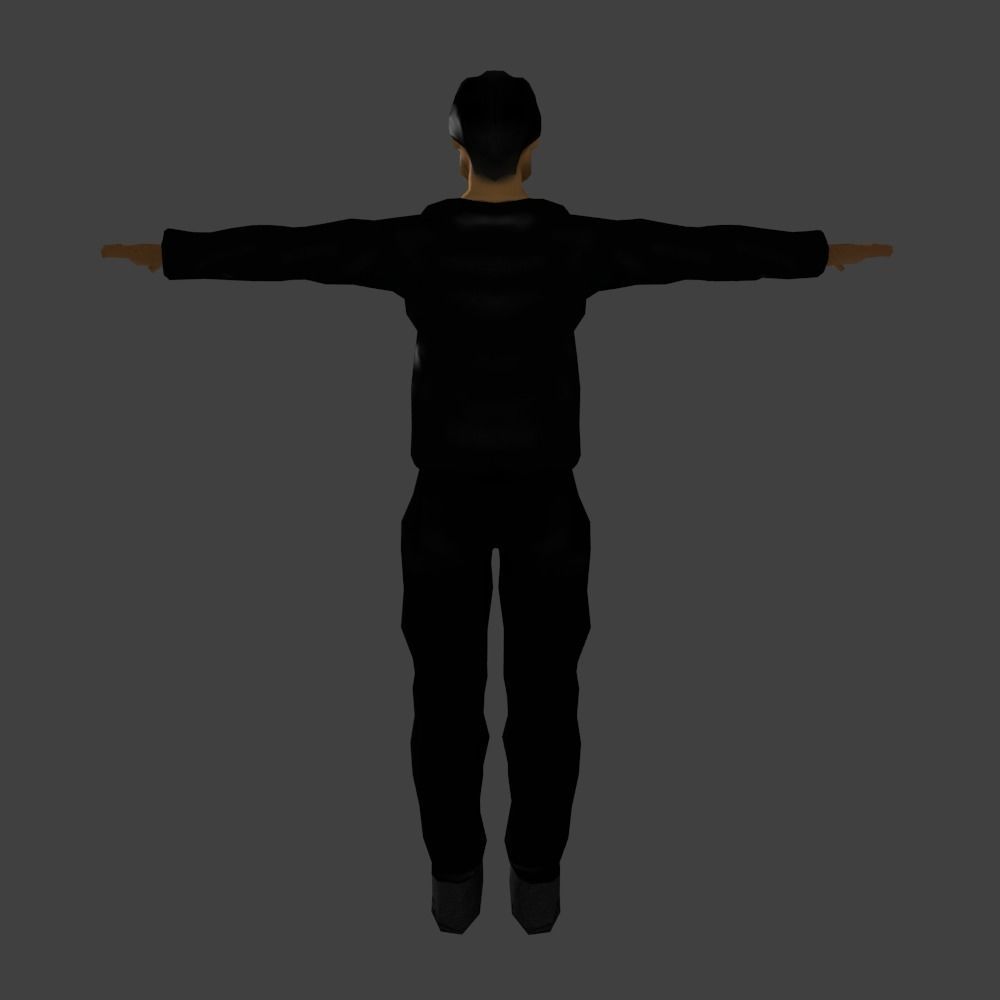 Man in Jacket Low poly Low-poly 3D model_2