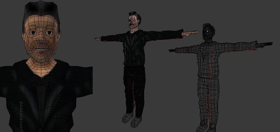 Man in Jacket Low poly Low-poly 3D model_6