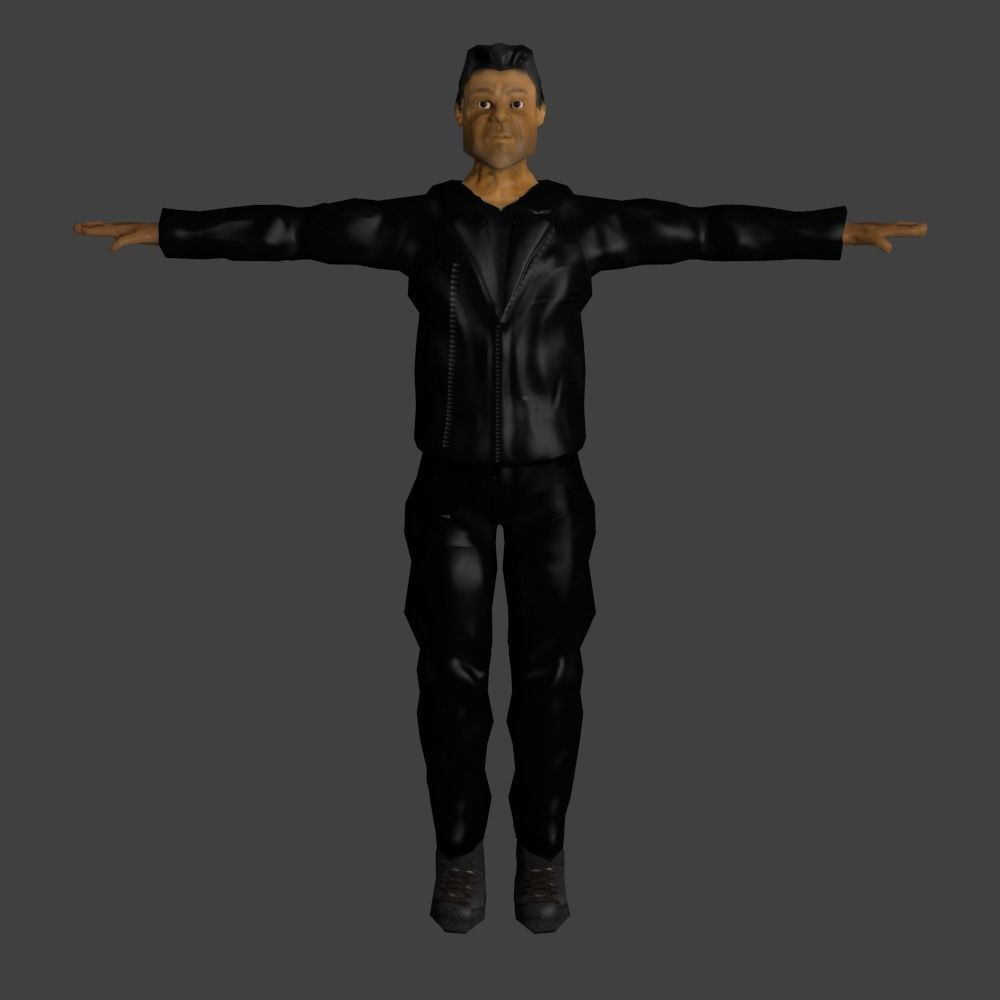 Man in Jacket Low poly Low-poly 3D model_5