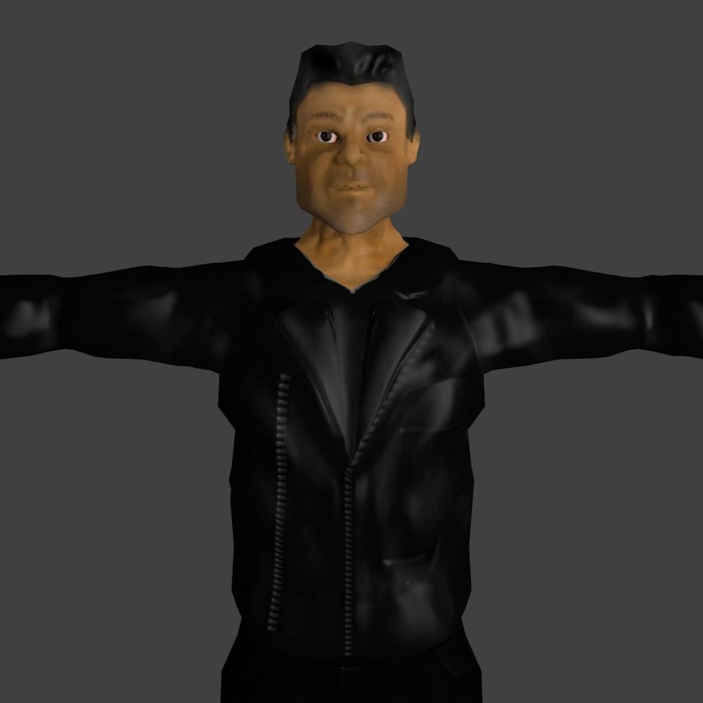Man in Jacket Low poly Low-poly 3D model_1