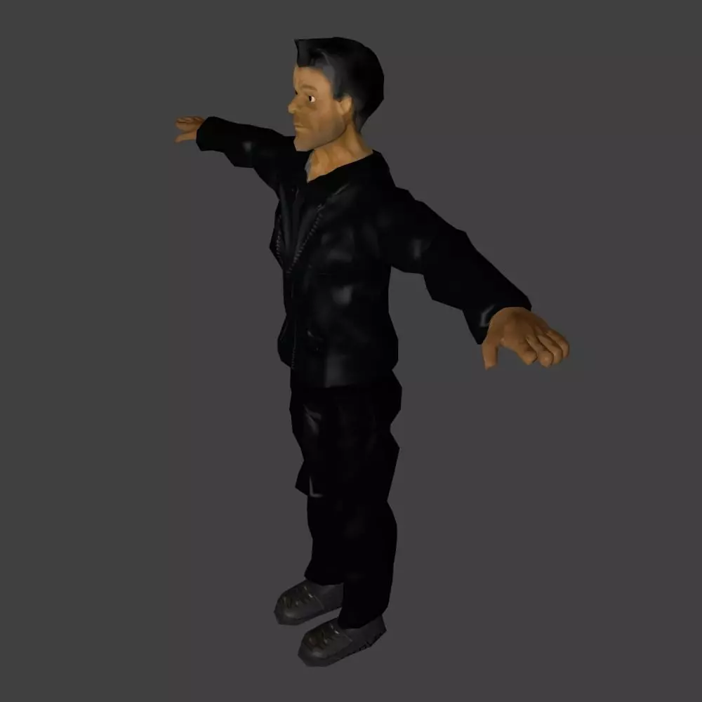 Man in Jacket Low poly Low-poly 3D model_0