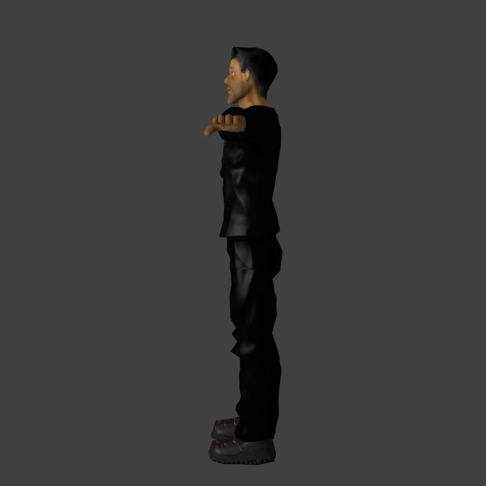 Man in Jacket Low poly Low-poly 3D model_4