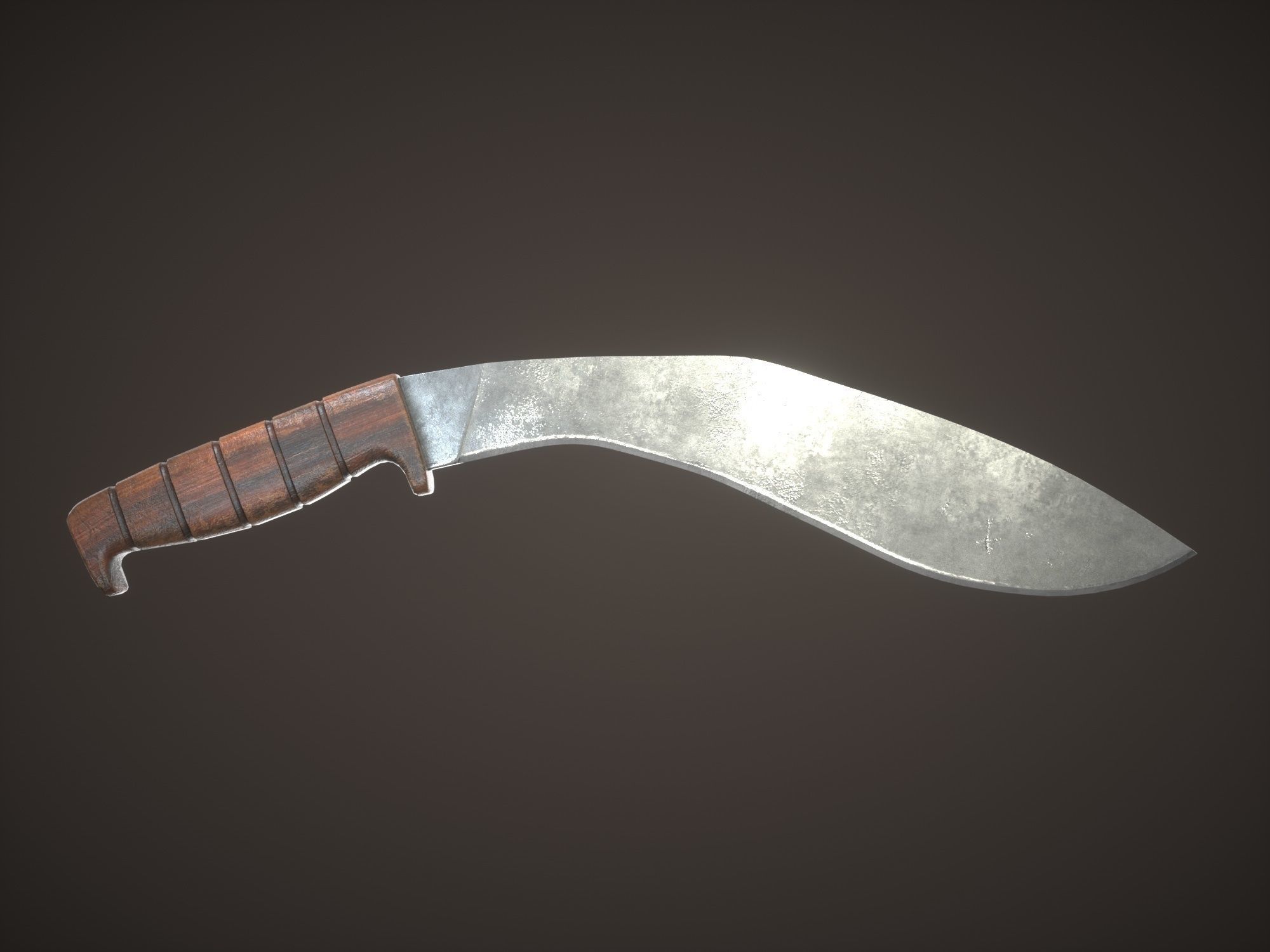 Kukri machete Low-poly 3D model_6