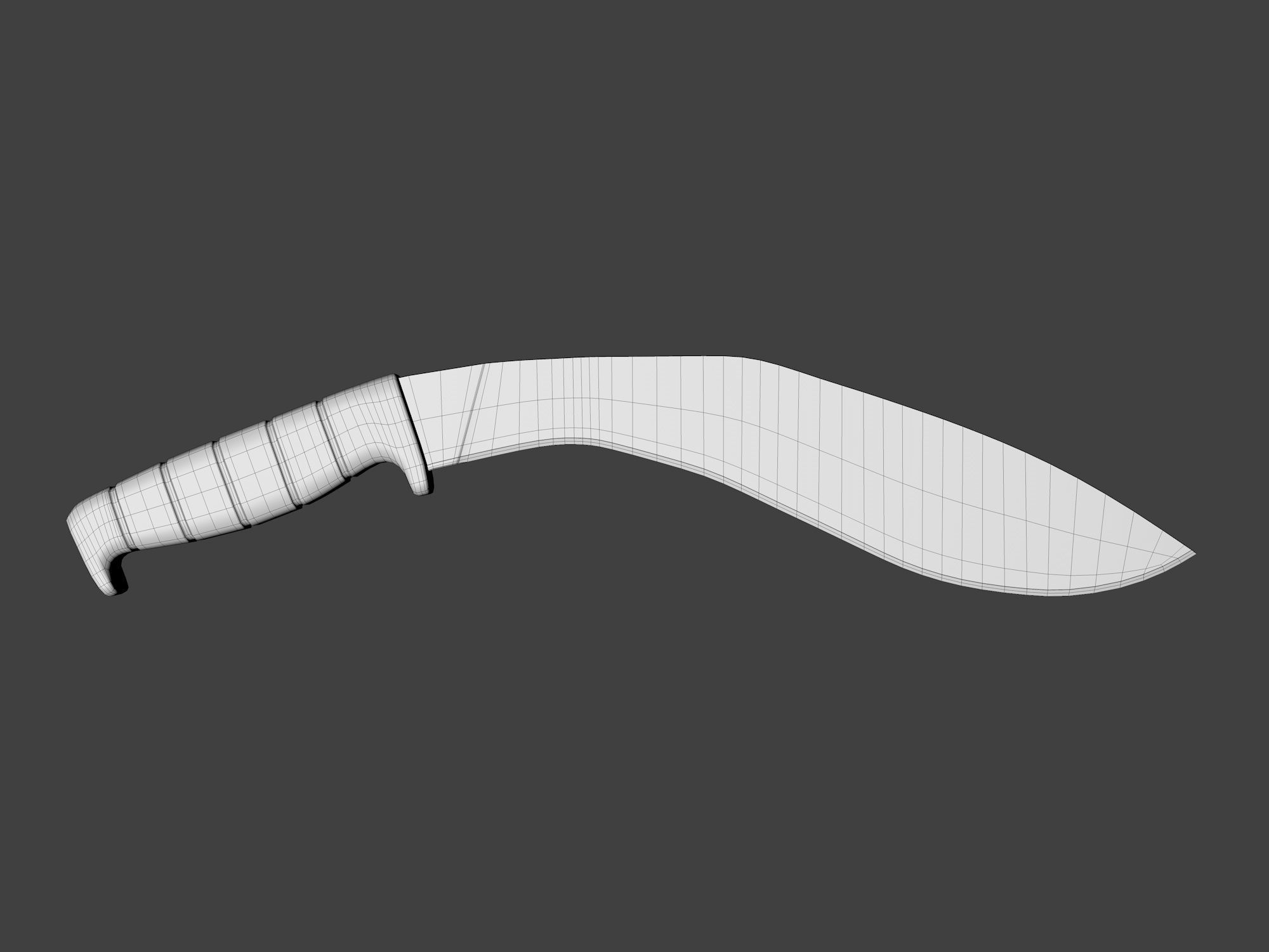 Kukri machete Low-poly 3D model_11