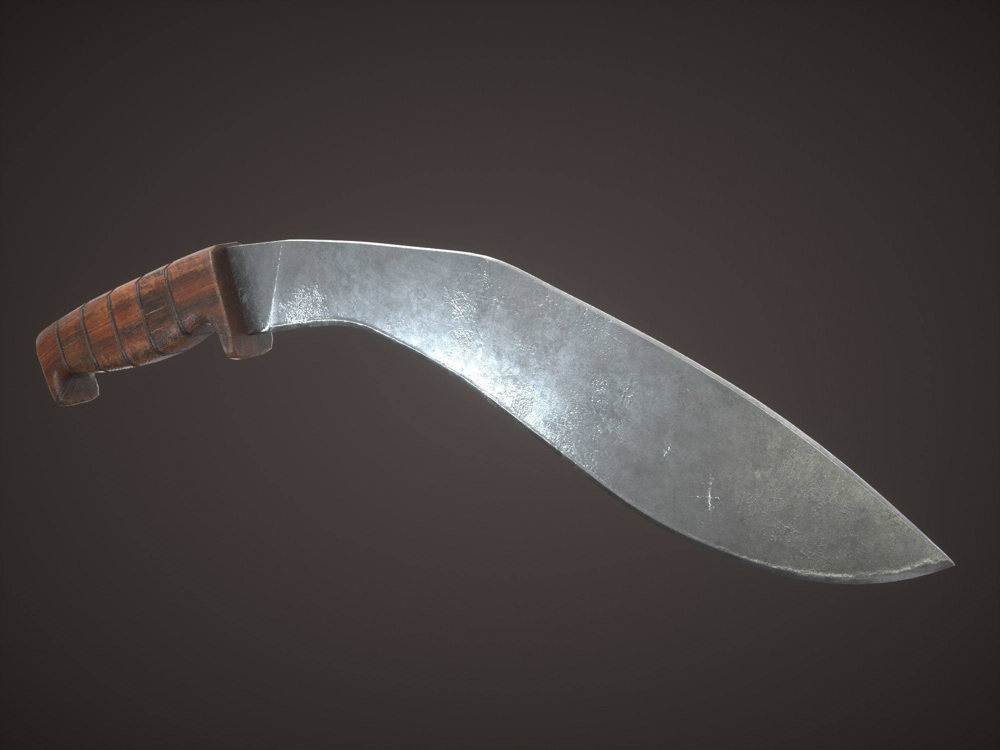Kukri machete Low-poly 3D model_9