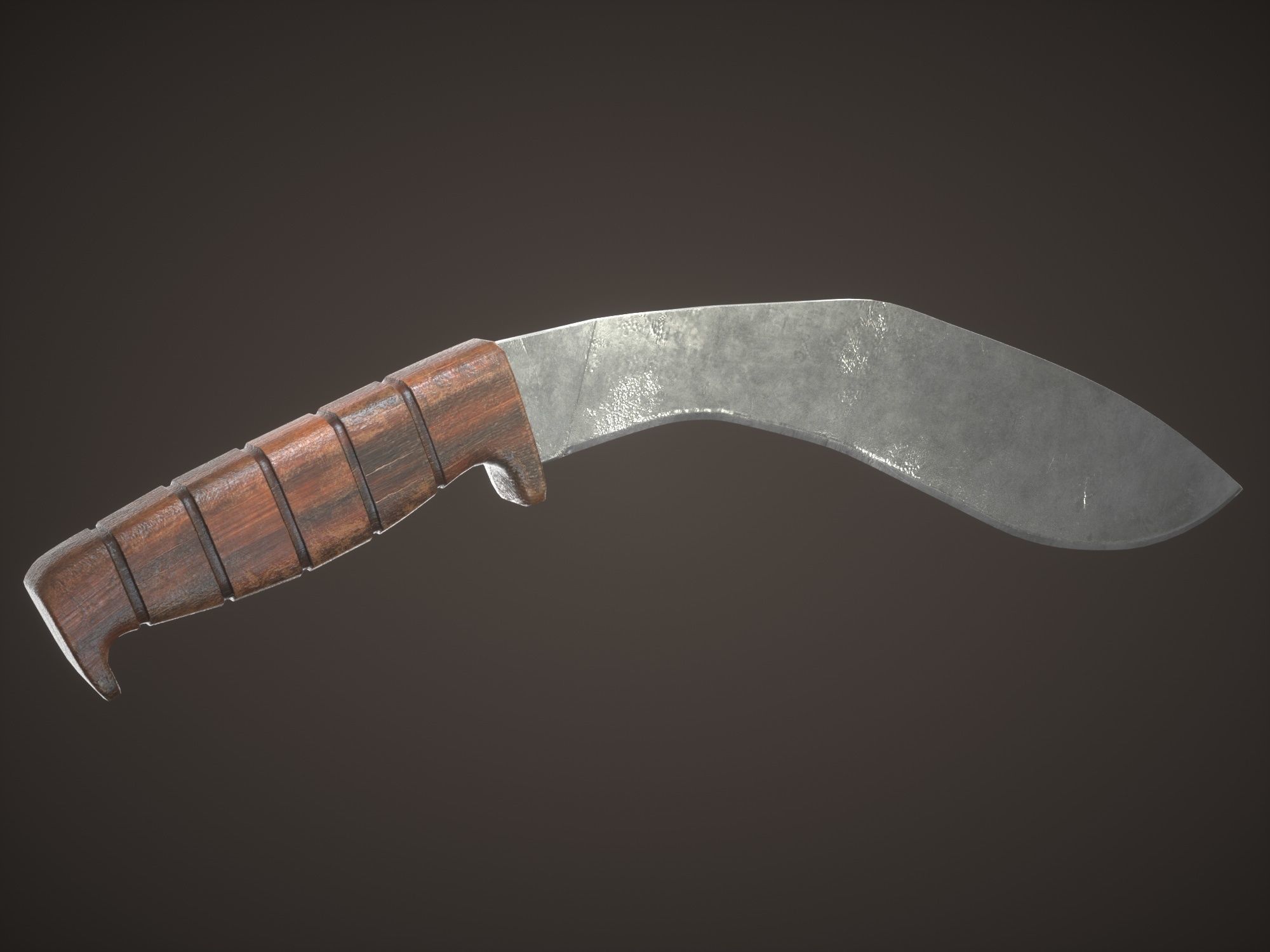 Kukri machete Low-poly 3D model_10