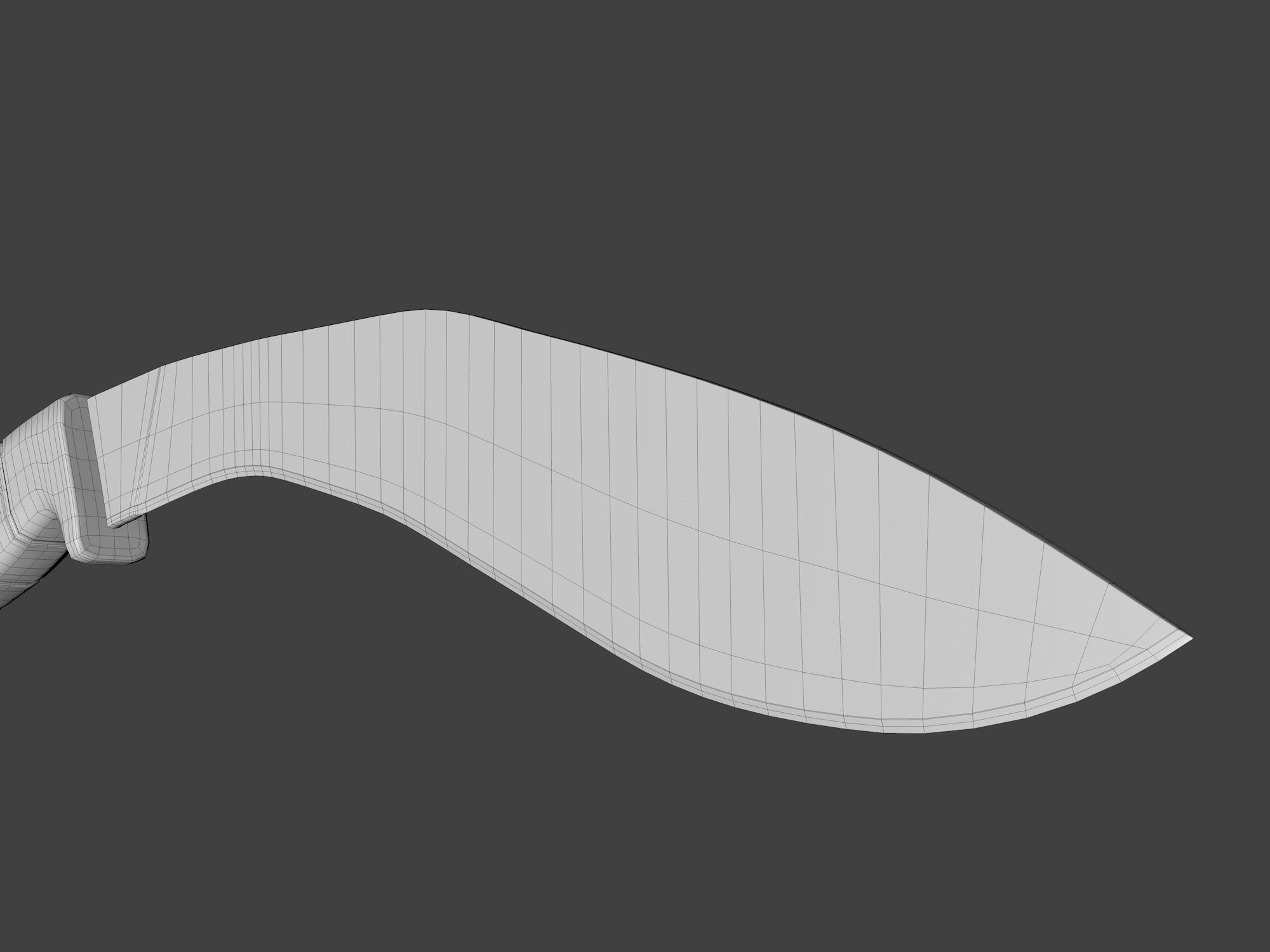 Kukri machete Low-poly 3D model_12