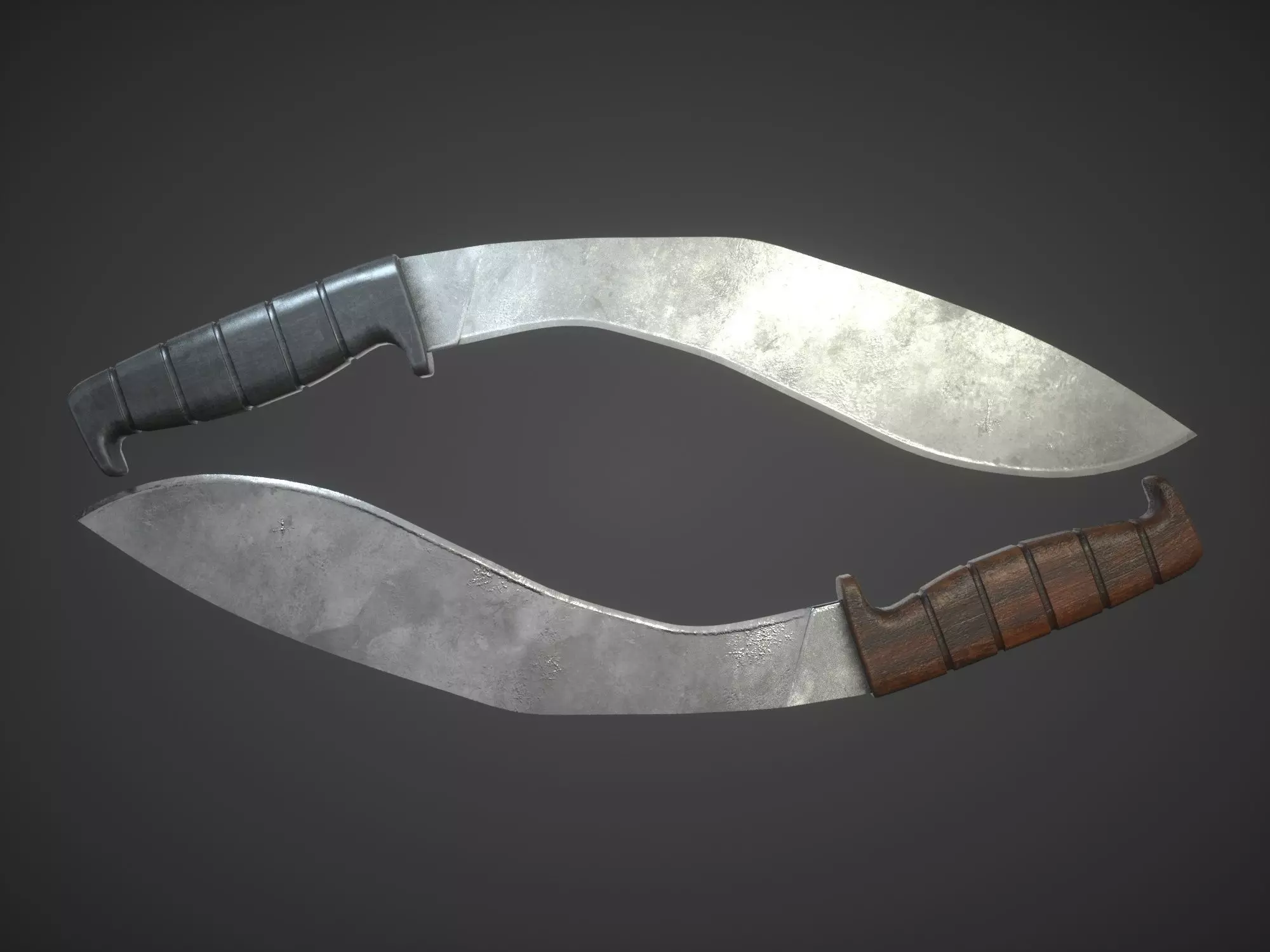 Kukri machete Low-poly 3D model_0