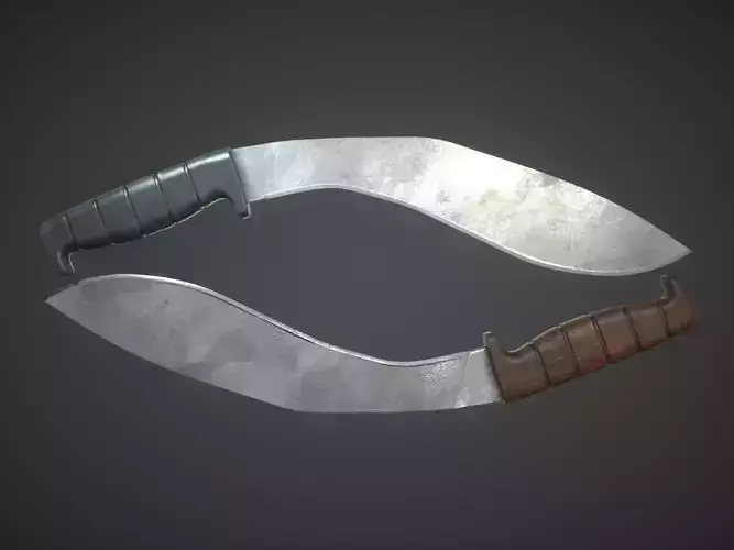 Kukri machete Low-poly 3D model Kukri machete Low-poly 3D model