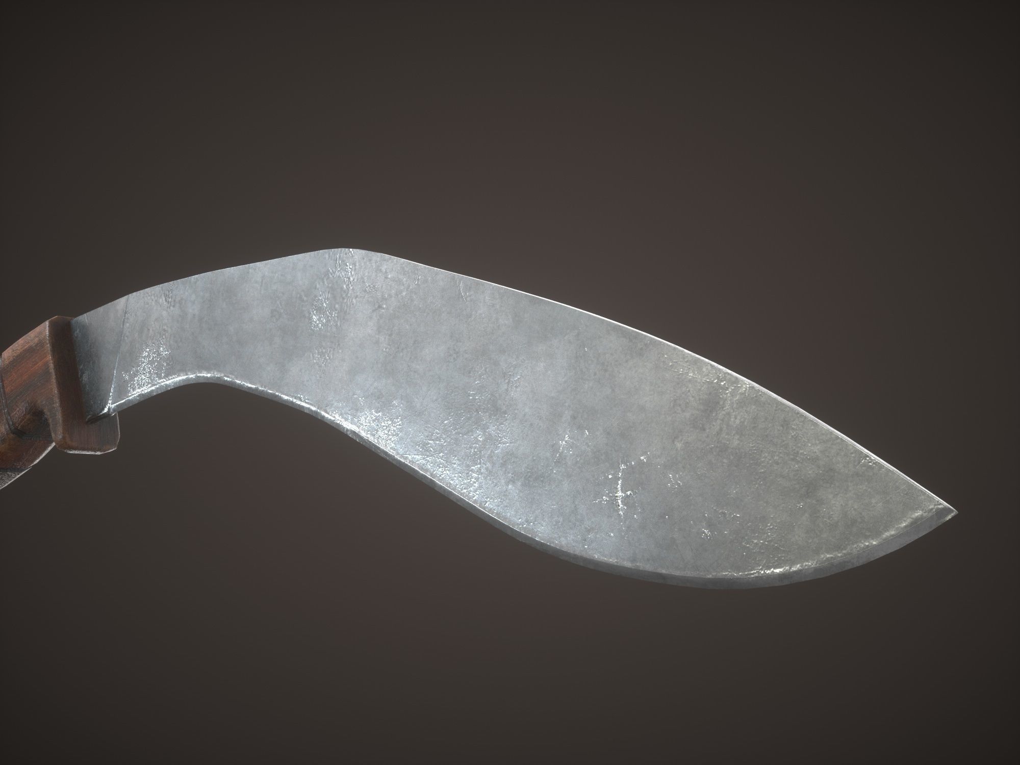 Kukri machete Low-poly 3D model_7