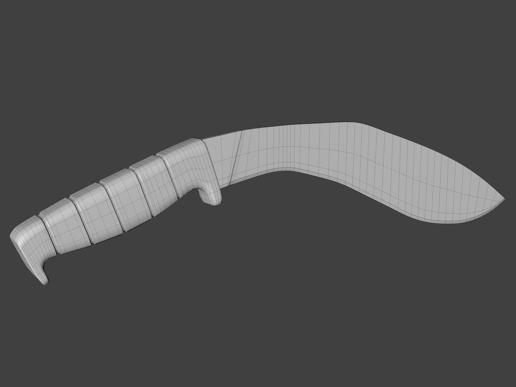 Kukri machete Low-poly 3D model_15