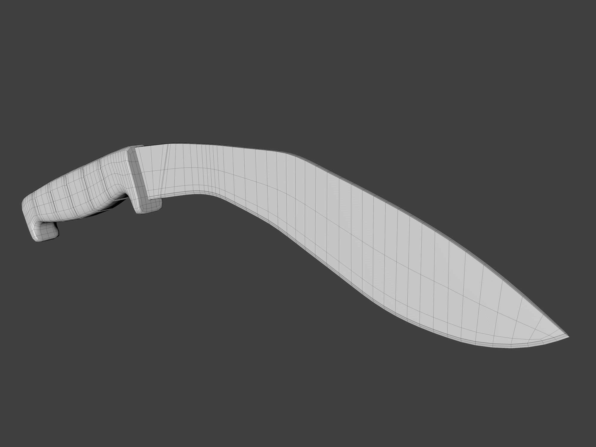 Kukri machete Low-poly 3D model_14