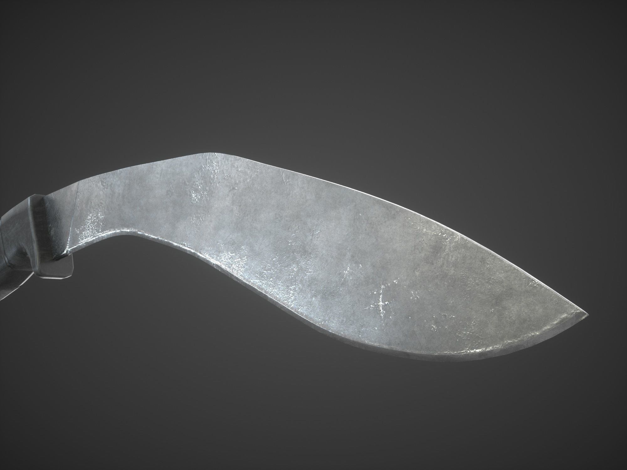 Kukri machete Low-poly 3D model_2