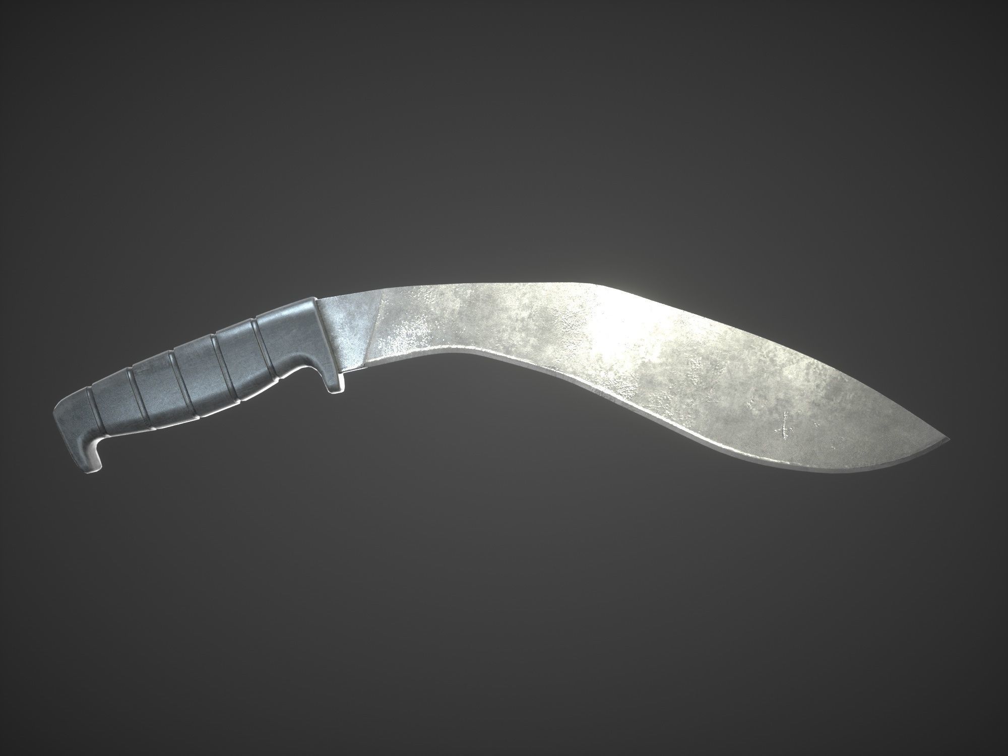 Kukri machete Low-poly 3D model_1