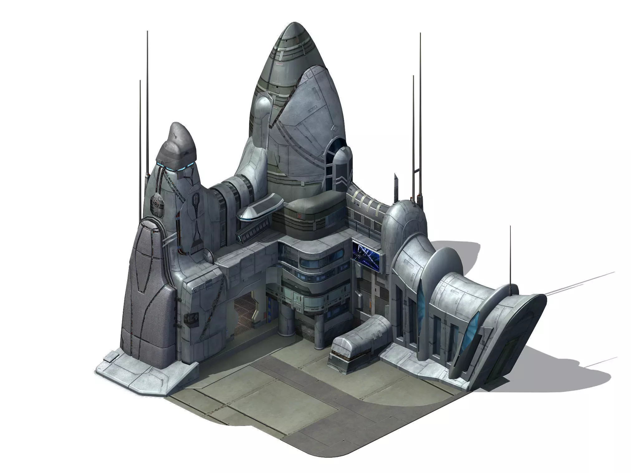 Sci Fi Building-Airport 01 3D model_0