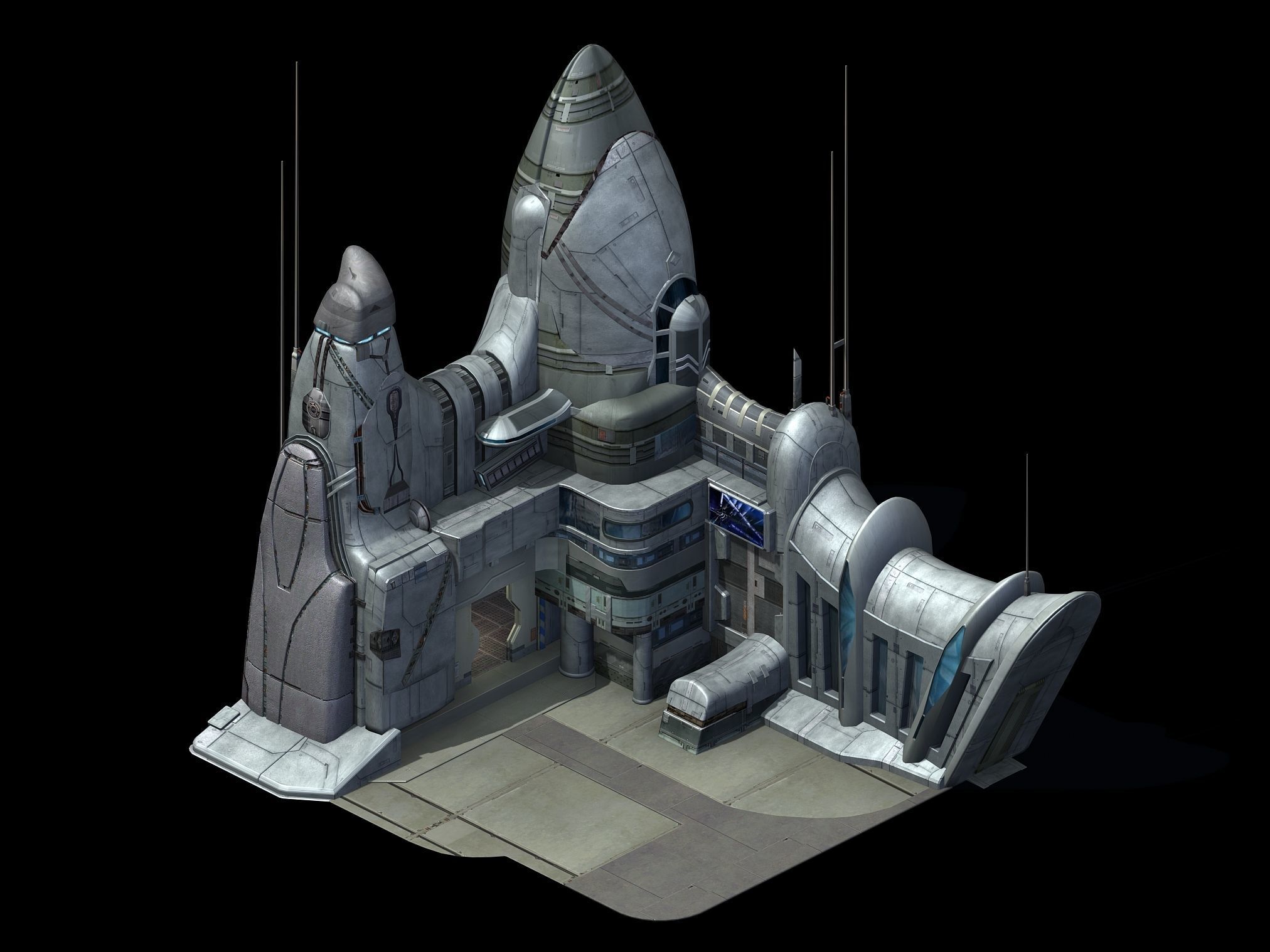 Sci Fi Building-Airport 01 3D model_3