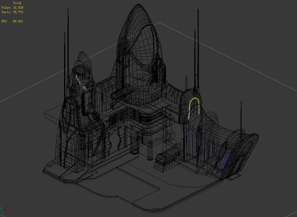 Sci Fi Building-Airport 01 3D model_1