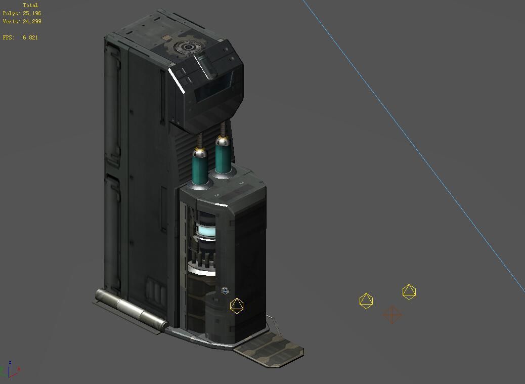 Sci Fi Building-connection wall 03 3D model_1