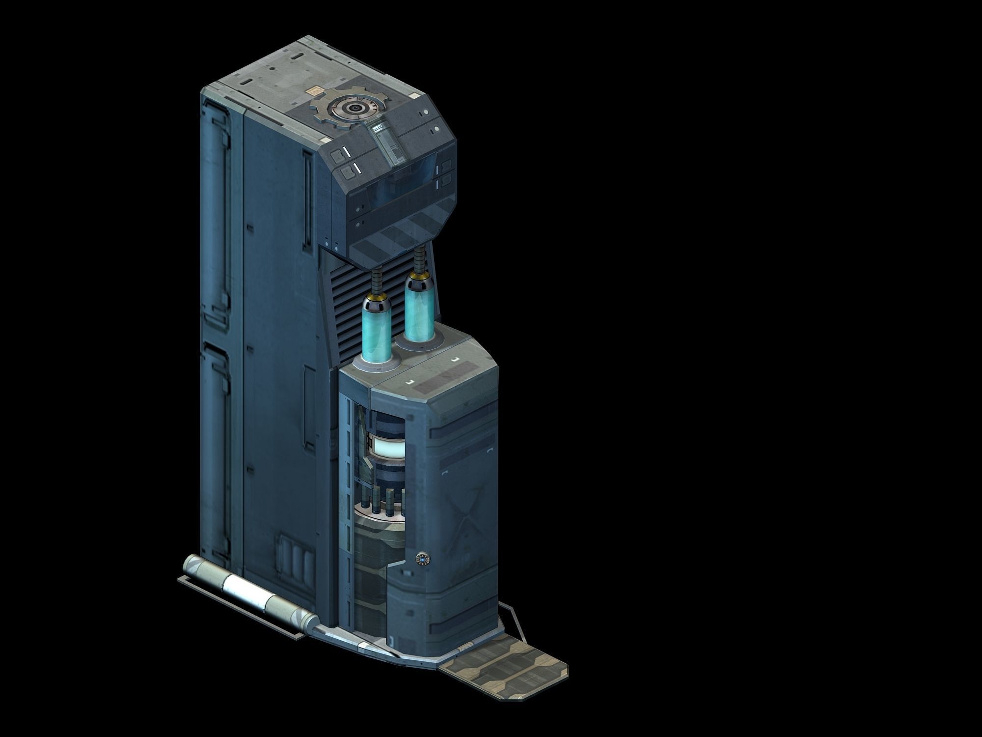 Sci Fi Building-connection wall 03 3D model_3