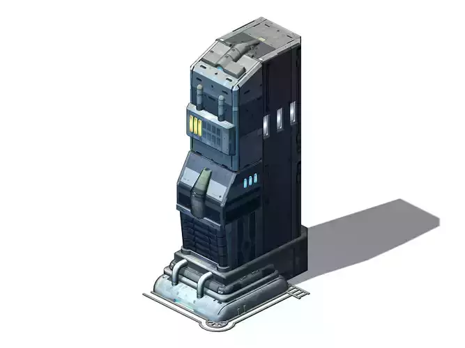 Sci Fi Building-Connection Wall 07