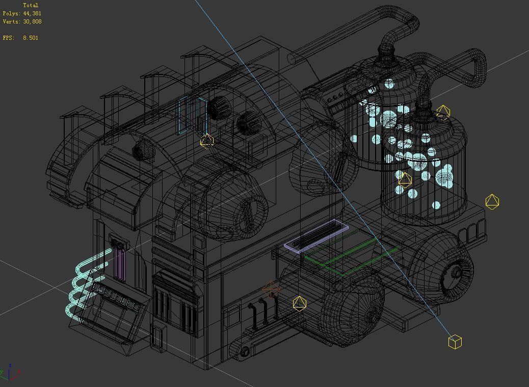 Sci Fi Building-Connection Wall 09 3D model_2