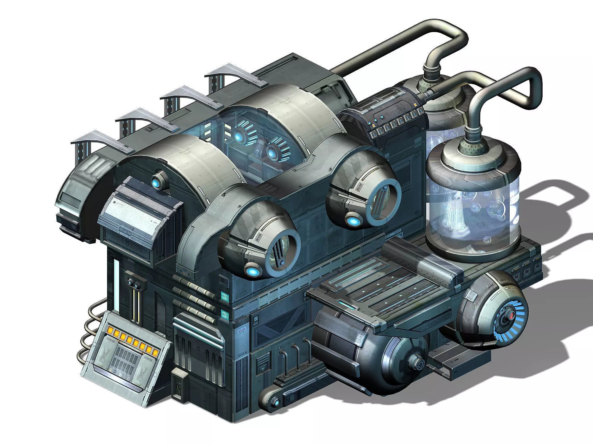 Sci Fi Building-Connection Wall 09 3D model_0