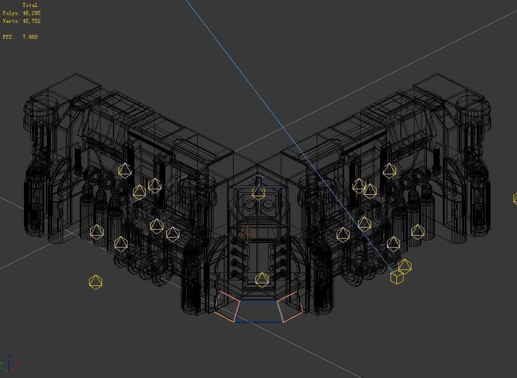 Sci Fi Building-connection wall 10 3D model_2