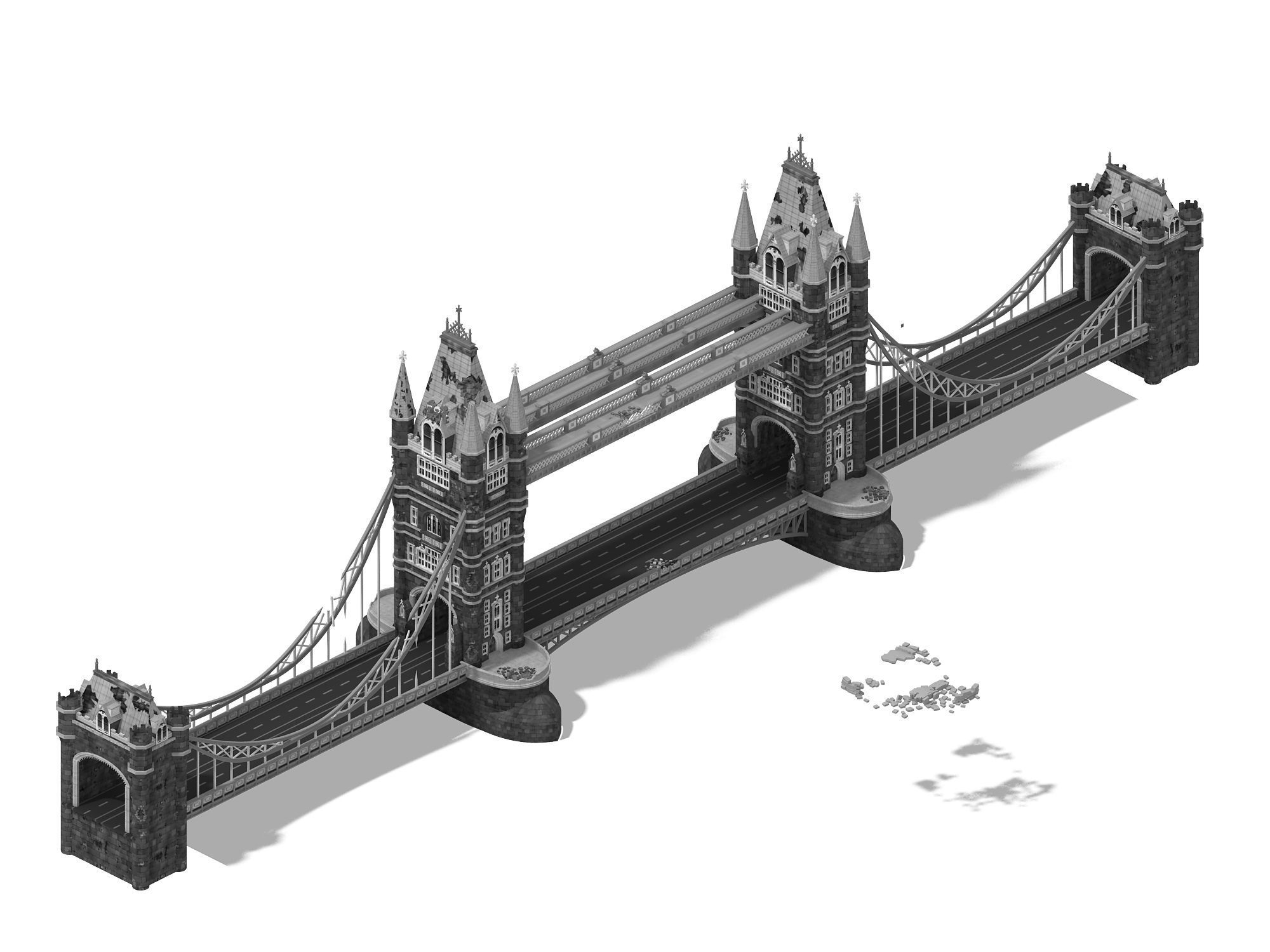 Sci Fi Building-London Tower Bridge 01 3D model_3