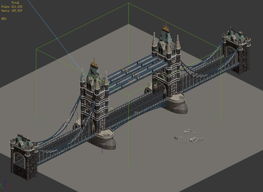 Sci Fi Building-London Tower Bridge 01 3D model_2