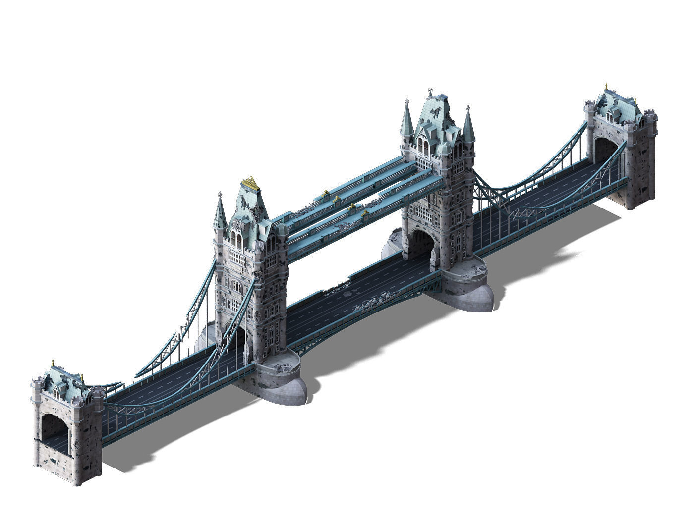 Sci Fi Building-London Tower Bridge 02 3D model_4