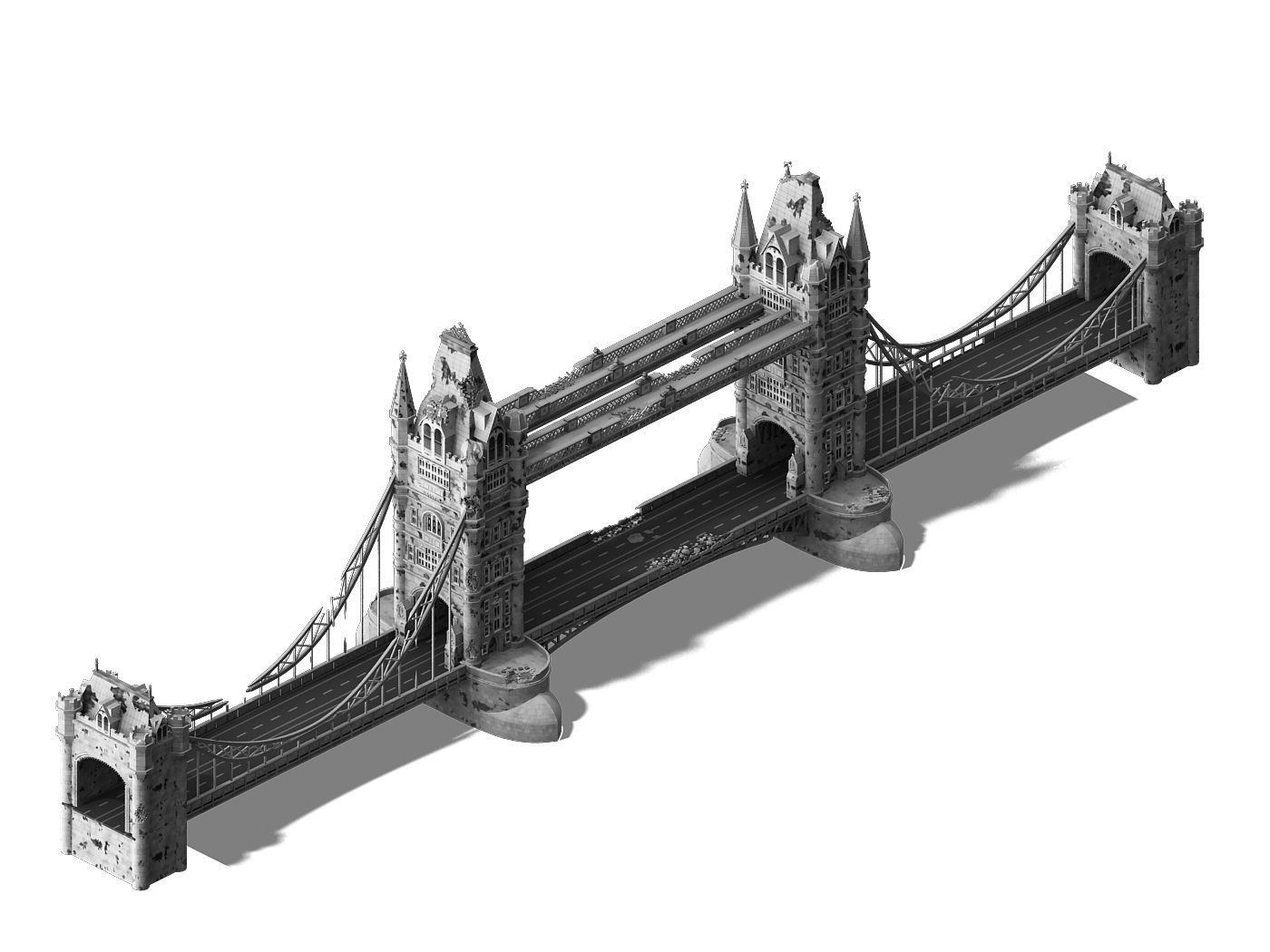 Sci Fi Building-London Tower Bridge 02 3D model_3