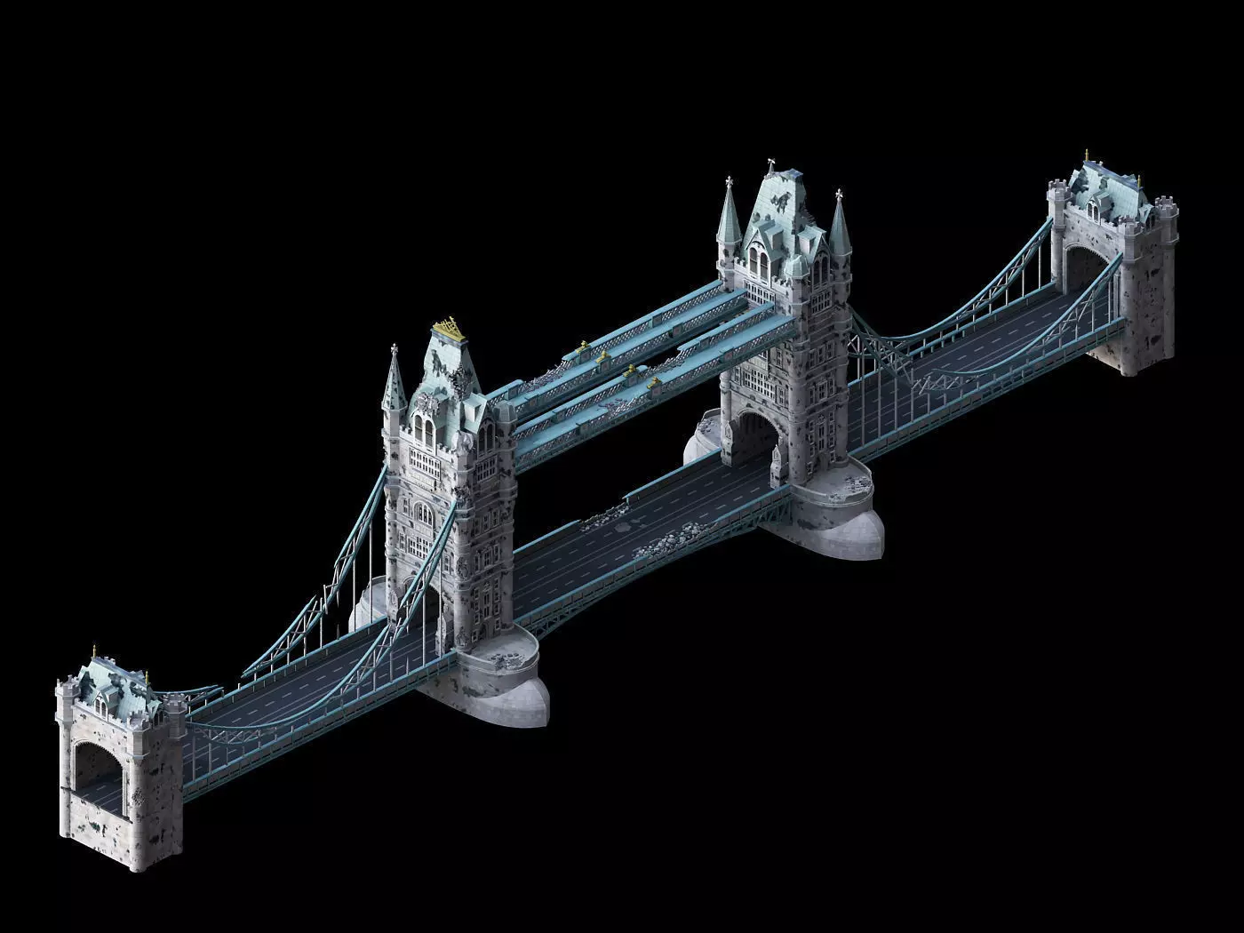 Sci Fi Building-London Tower Bridge 02 3D model_0