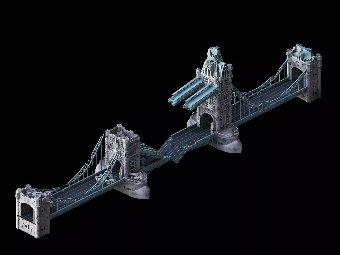 Sci Fi Building-London Tower Bridge 03 3D model_0