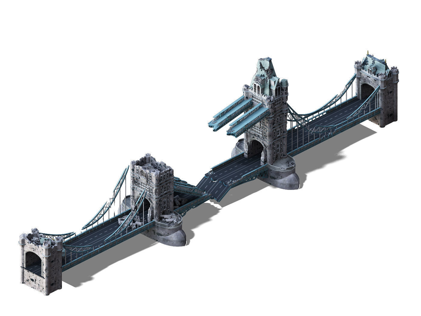 Sci Fi Building-London Tower Bridge 03 3D model_4