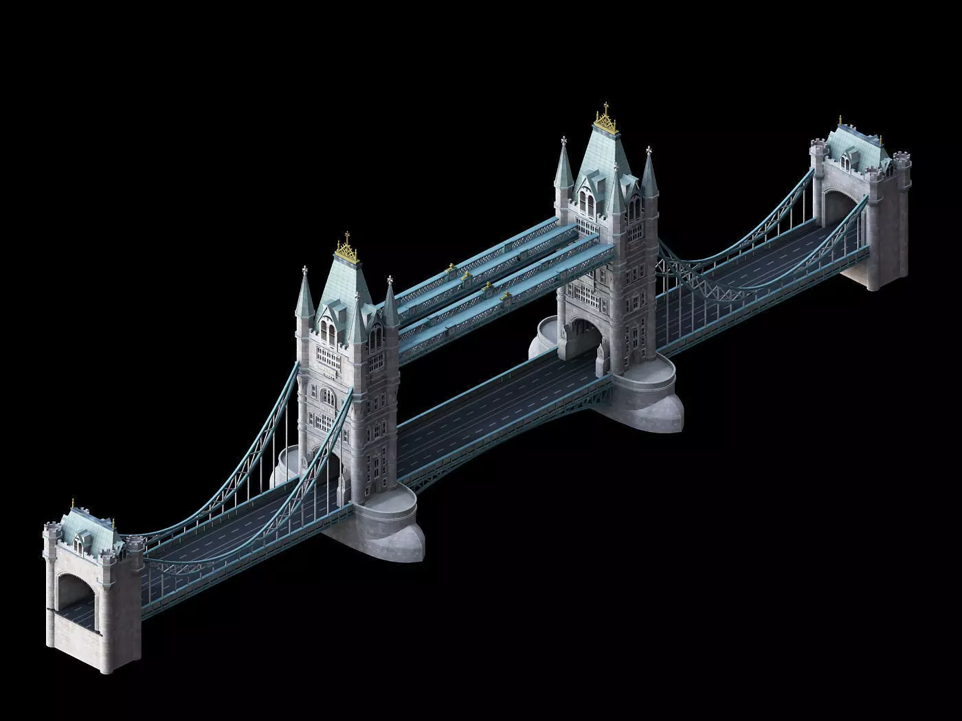 Sci Fi Building-London Tower Bridge 04 3D model_0
