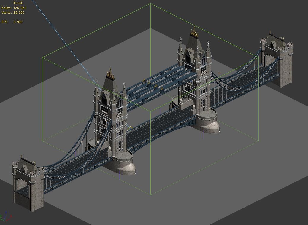 Sci Fi Building-London Tower Bridge 04 3D model_2