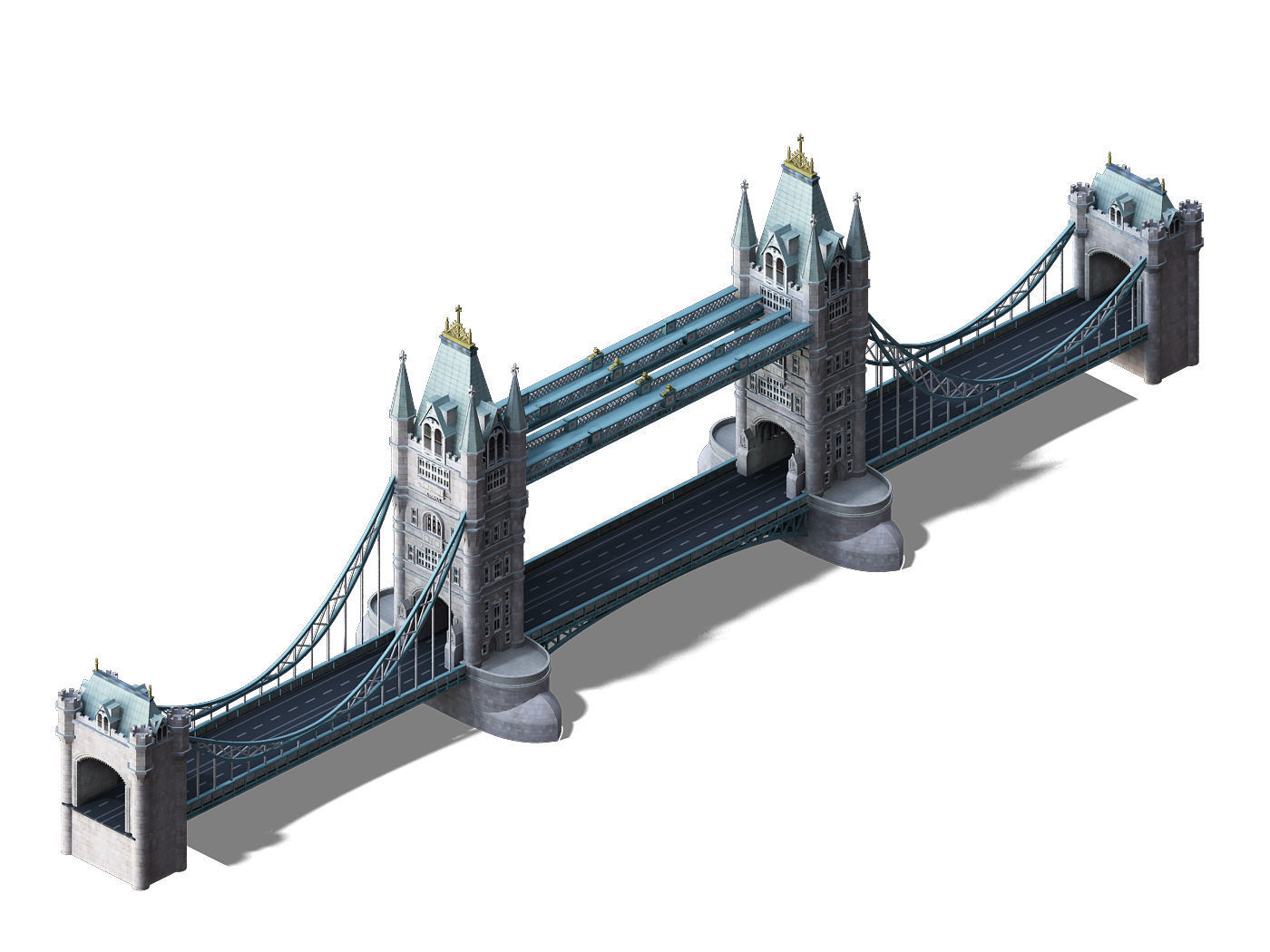 Sci Fi Building-London Tower Bridge 04 3D model_4