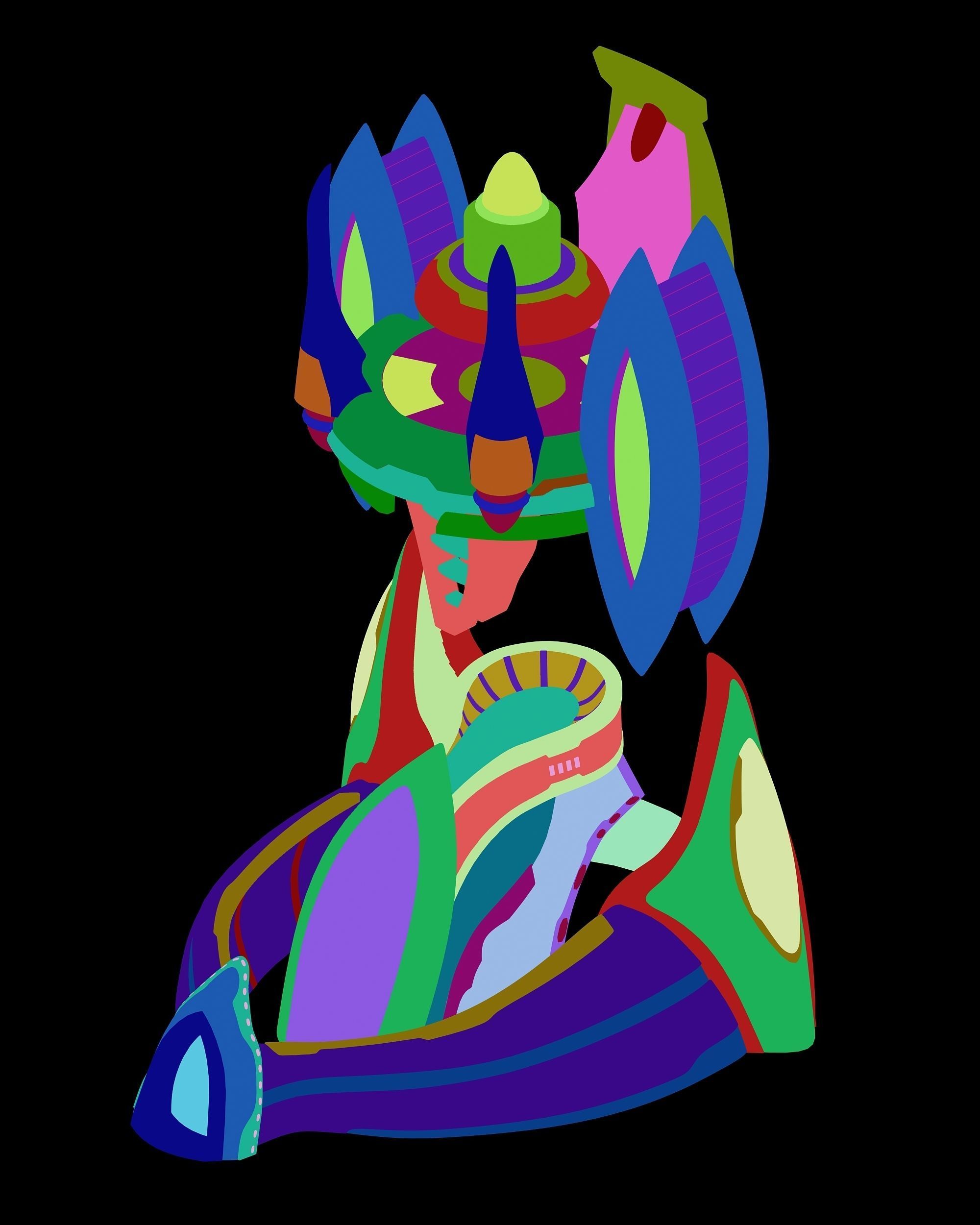 Sci Fi Building-Energy Column 01 3D model_4