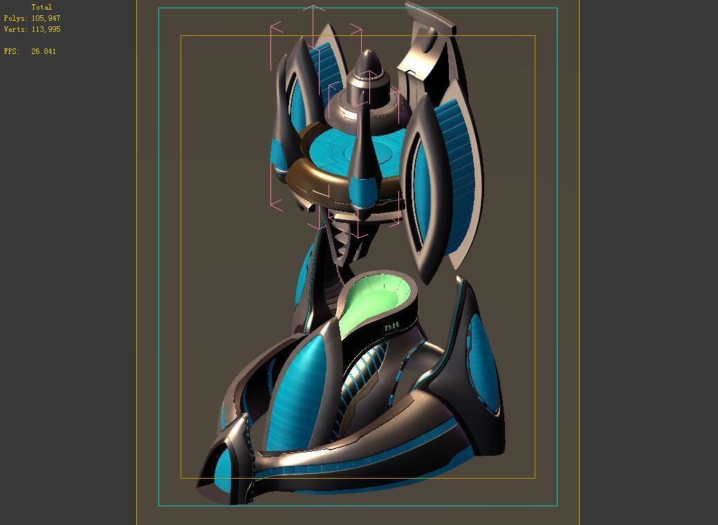 Sci Fi Building-Energy Column 01 3D model_1