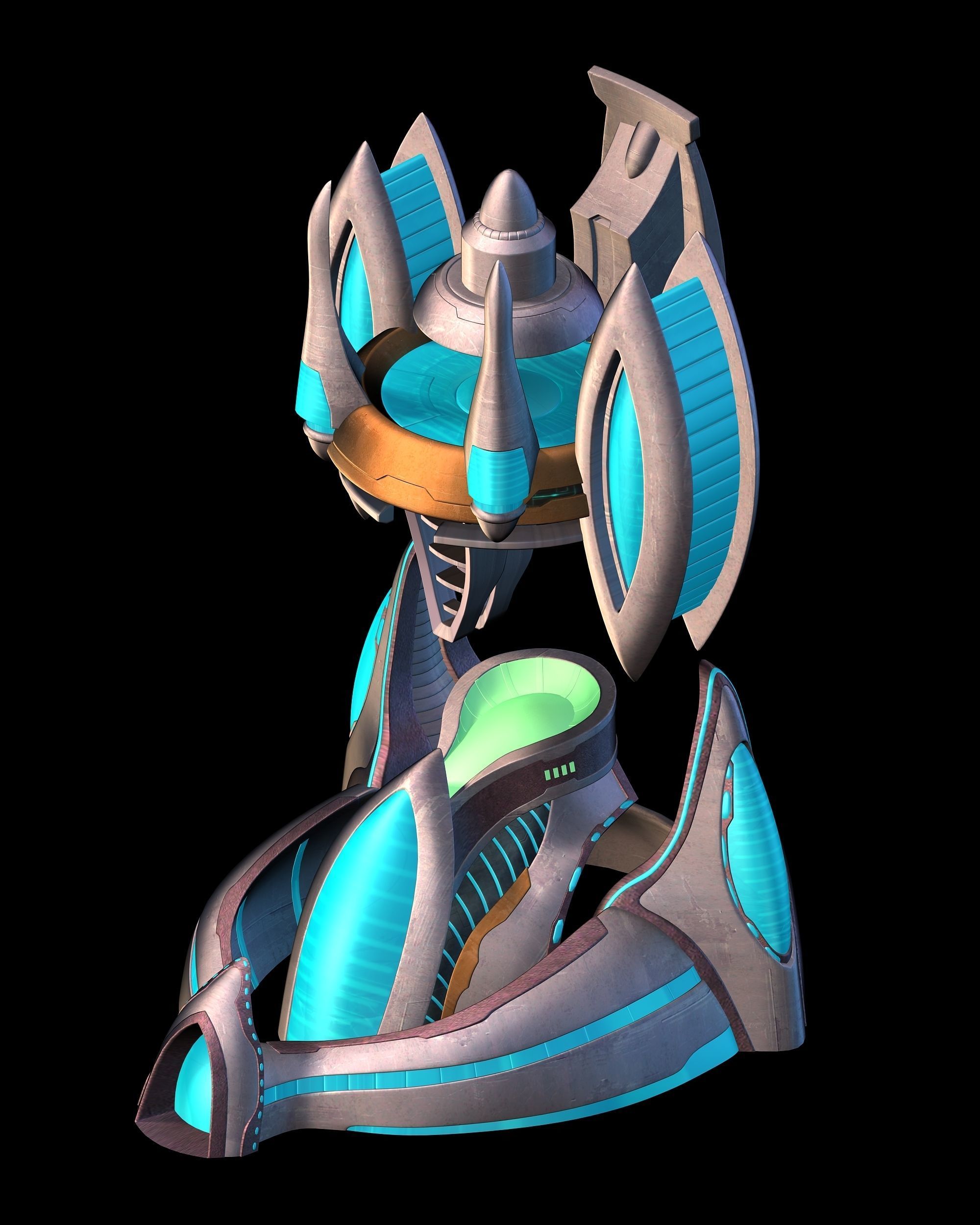 Sci Fi Building-Energy Column 01 3D model_6