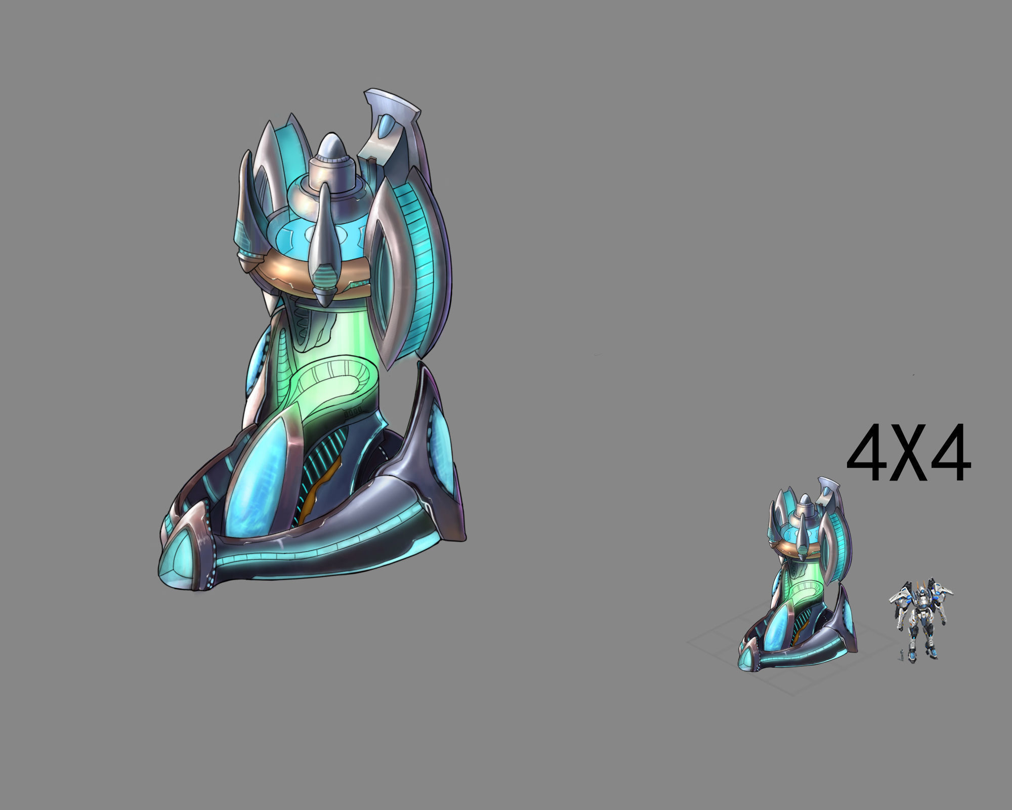 Sci Fi Building-Energy Column 01 3D model_5