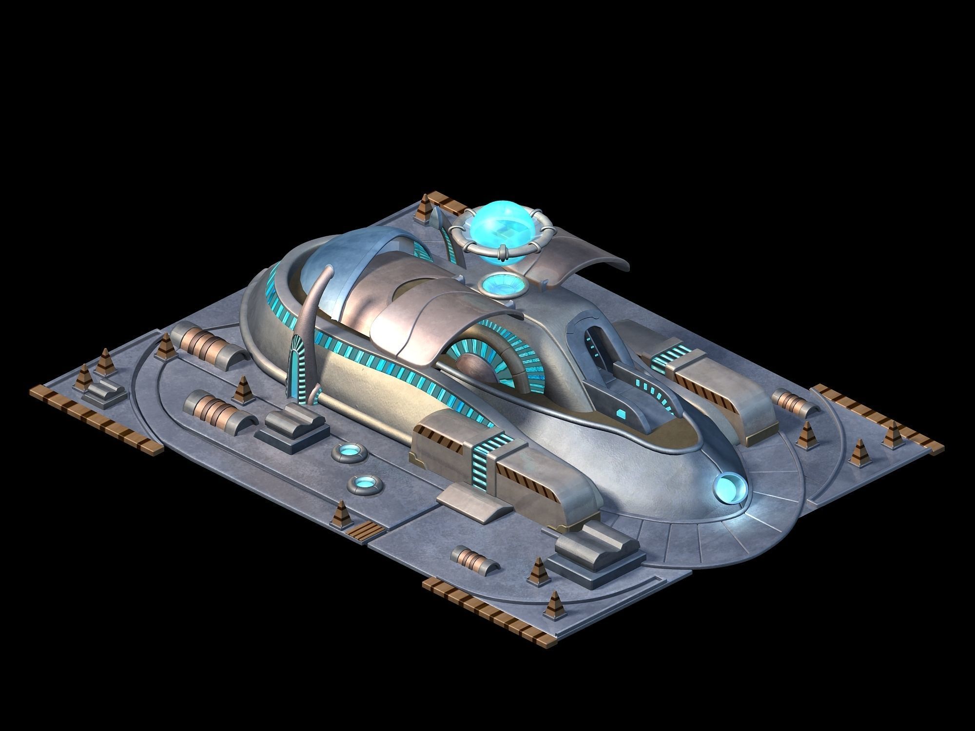 Sci Fi Building-Government Center 01 3D model_4