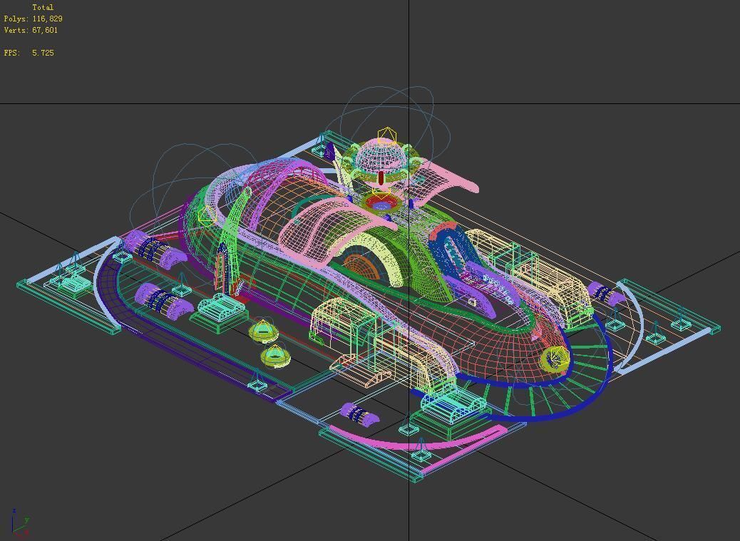 Sci Fi Building-Government Center 01 3D model_2