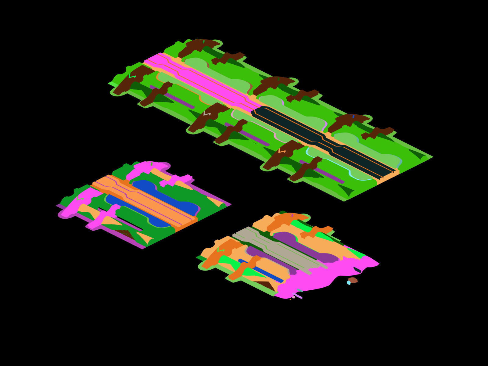 Mining field - maglev transport track 01 3D model_2