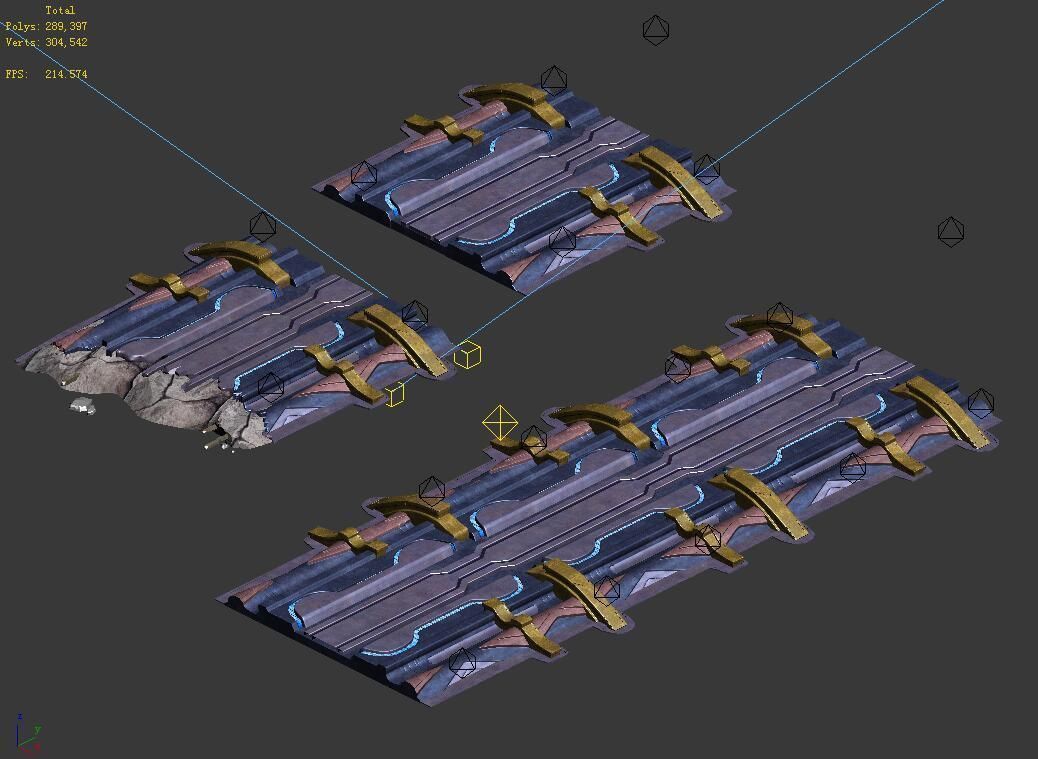 Mining field - maglev transport track 01 3D model_5