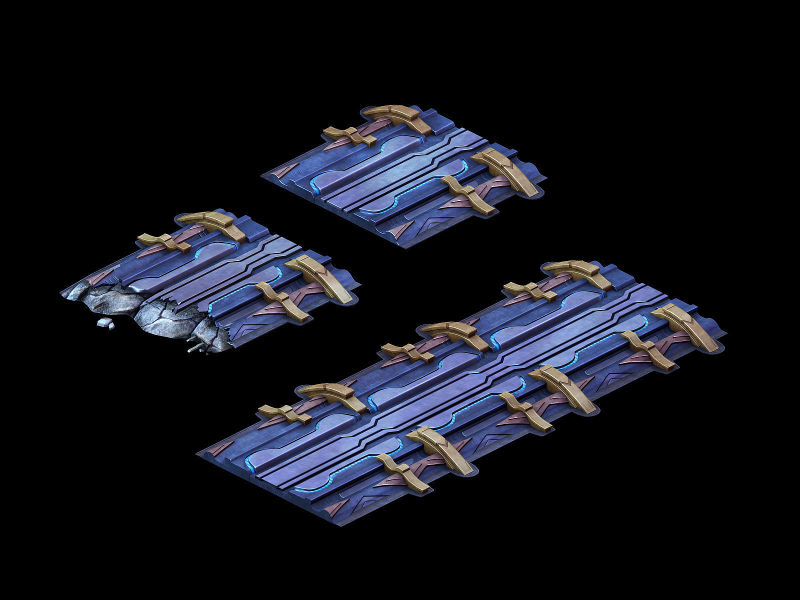 Mining field - maglev transport track 01 3D model_3