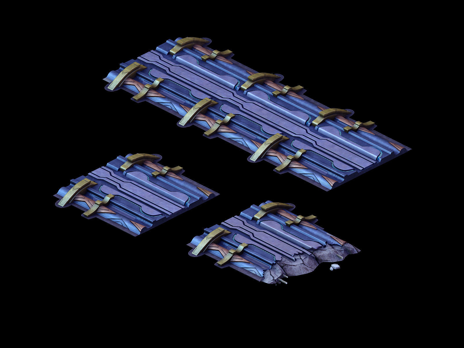 Mining field - maglev transport track 01 3D model_4