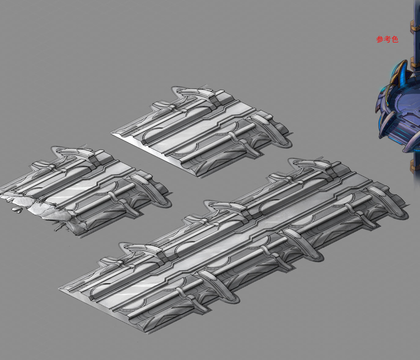 Mining field - maglev transport track 01 3D model_7