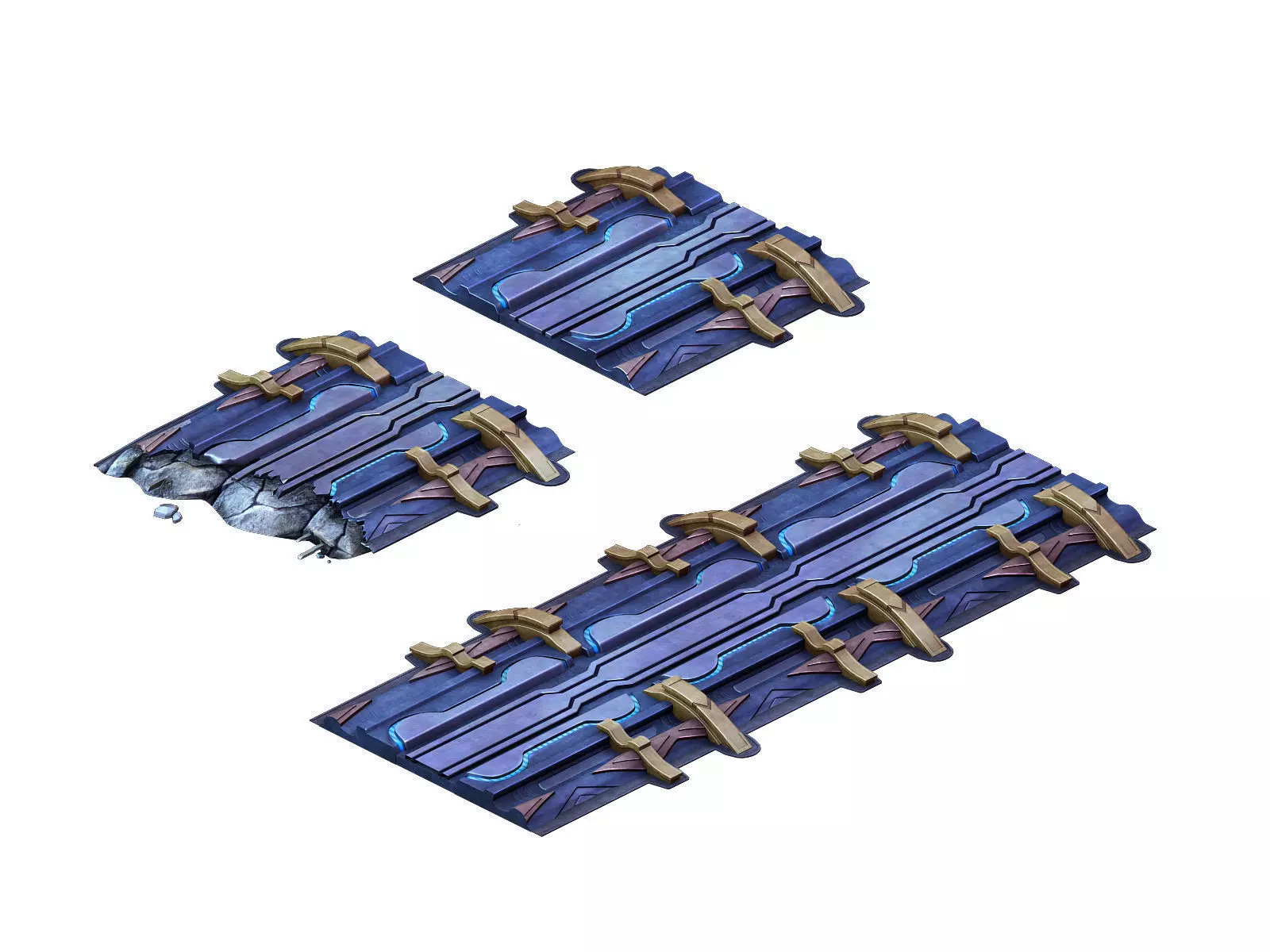 Mining field - maglev transport track 01 3D model_0