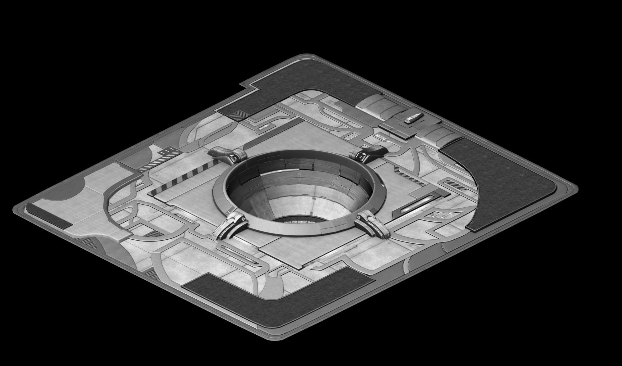 City State Construction - Spaceship Launch 3D model_4